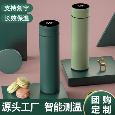 316不锈钢保温杯智能温度显示水杯直杯刻字团购商务会议杯子批发图2