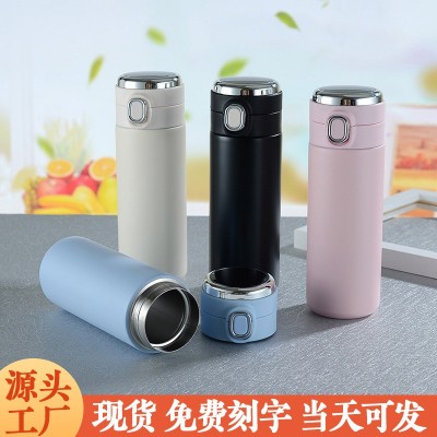 304不锈钢豌豆杯智能温度显示保温杯创意简约随手杯学生水杯批发图2