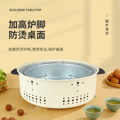 户外火盆网红围炉煮茶家用室内庭院烤火炉炭炉韩式烧烤炉取暖碳炉图3