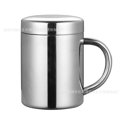 316不锈钢口杯304双层马克杯学生儿童幼儿园防烫茶水杯牛奶杯带盖图5