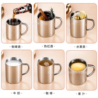 316不锈钢口杯304双层马克杯学生儿童幼儿园防烫茶水杯牛奶杯带盖图4