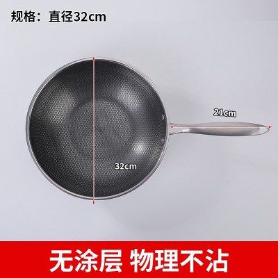 厂家批发爆款老式蜂窝炒锅加厚钢材 家用圆底不沾锅涂层炒菜锅图2