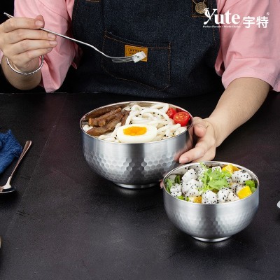 宇特Yute304不锈钢双层吉祥碗家用饭碗加厚防摔防滑汤碗食品级图4