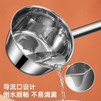 水瓢304不锈钢水舀子特厚水漂食品级厨房家用加深长柄大号盛水勺图5