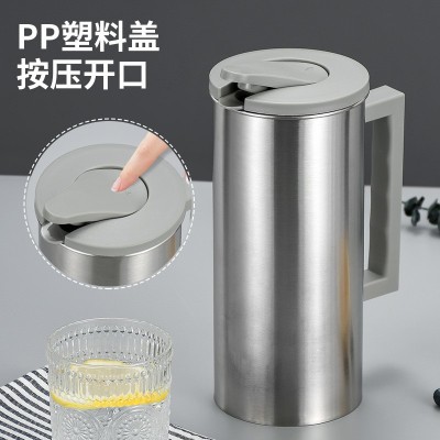 聚利直供201不锈钢带手柄PP盖冷水壶饭店茶水泡茶壶暖壶餐厅餐馆图3