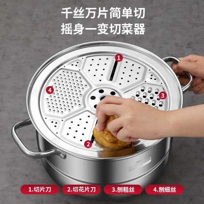 304不锈钢蒸锅家用大容量多层定时汤蒸锅加厚蒸煮汤锅电磁炉通用图5