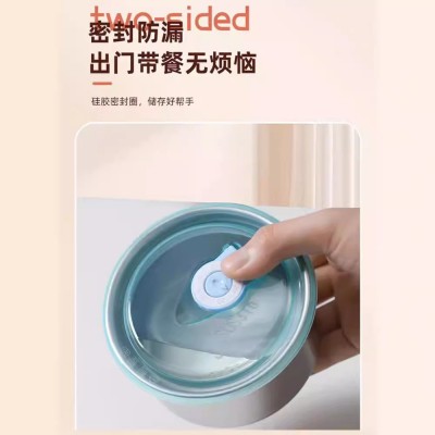 【带盖保鲜碗】304不锈钢冰箱收纳盒食材分装盒野餐盒水果收纳盒图2