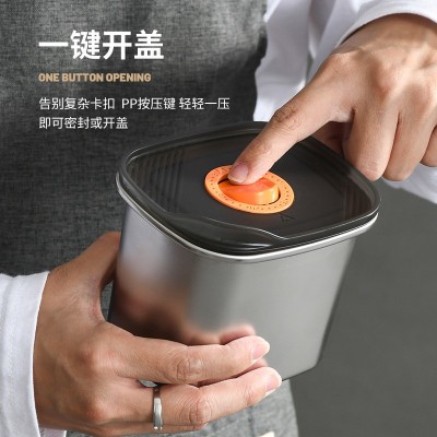 日式304保鲜盒 不锈钢冰箱冷冻盒收纳水果便当家用饭盒九件套批发图2