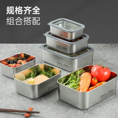 304不锈钢可视玻璃盖保鲜盒 大容量密封饺盘饭盒礼品套装批发饭盒图5