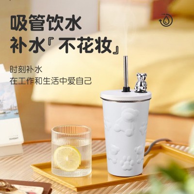 网红304不锈钢吸管保温杯户外便携卡通电镀熊咖啡杯随行车载杯子图2