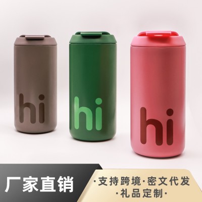 高颜值手提保温杯316不锈钢车载水杯简约大口直饮随手杯跨境杯子
