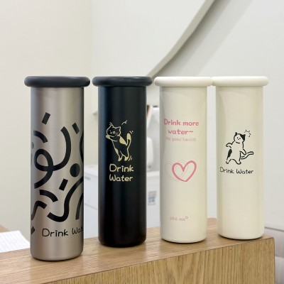 高颜值316不锈钢保温杯简约可爱蘑菇随手杯小巧直身杯学生大口杯