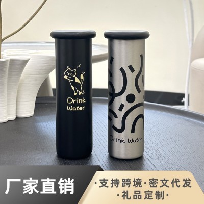 高颜值316不锈钢保温杯简约可爱蘑菇随手杯小巧直身杯学生大口杯图2