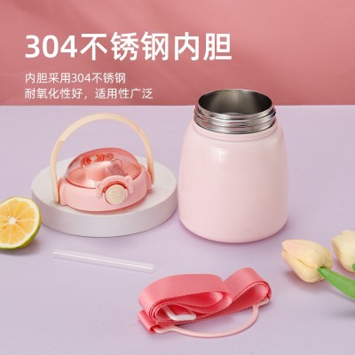 304不锈钢大肚杯带提手大容量真空保温杯便携礼品水杯手机支架款图3