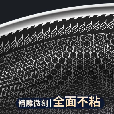 316不锈钢煎锅平底锅不粘锅家用不沾煎蛋牛排烙饼锅烤肉厨房锅具图4