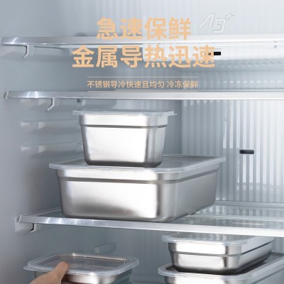 欧式不锈钢保鲜盒厨房家用带盖密封储存食品冰箱收纳盒冷冻冷藏盒图4
