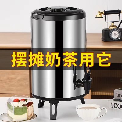 不锈钢双层加厚奶茶桶保温水桶果汁咖啡豆浆多用途大容量酒 店商用图4
