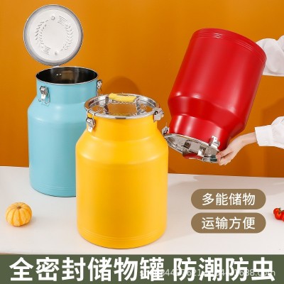 不锈钢食品级特厚彩色缤纷储物桶防虫防潮米罐大容量密封米桶水桶图3