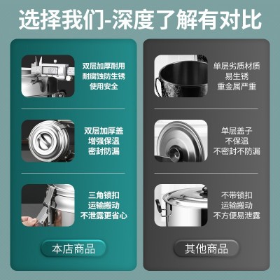 欧式双层加厚保温不锈钢水桶多用途简约摆摊专用饭桶商用粥桶汤桶图4
