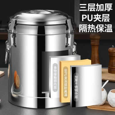 欧式双层加厚保温不锈钢水桶多用途简约摆摊专用饭桶商用粥桶汤桶图3