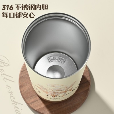 铃兰杯新款316不锈钢保温杯子高档家用办公双饮咖啡杯车载可乐杯图4