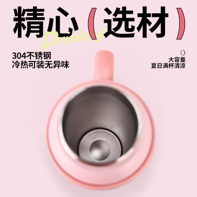 跨境高颜值304不锈钢冰霸杯带茶漏吸管保温杯多色车载手柄汽车杯图4