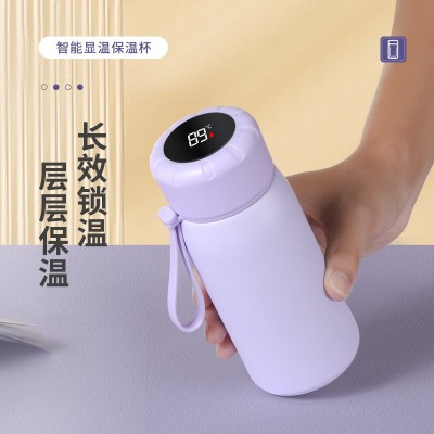 新款水杯不锈钢智能高颜值男女茶水杯温度显示保温杯吊带便携杯子图2