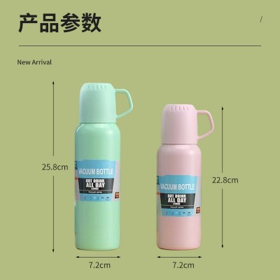 新款304不锈钢真空保温杯高档商务礼品杯套装一杯三盖礼盒直身杯图4