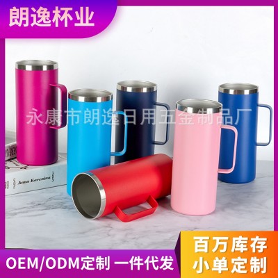 跨境出口不锈钢保温杯直身汽车杯美式冰霸手柄杯年会礼品厂家现货图3