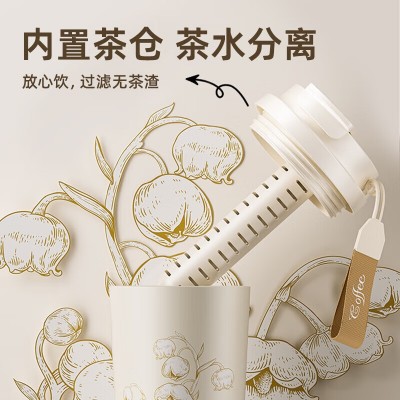 陶瓷内胆咖啡杯316不锈钢高颜值吸管水杯保温杯便携随行杯礼品杯图3