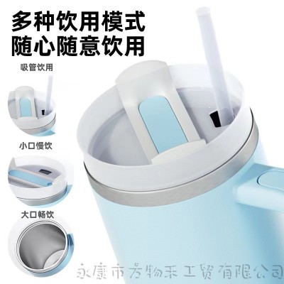 亚马逊304不锈钢吸管杯冰霸杯车载杯专供40oz手柄汽车便携保温杯图2