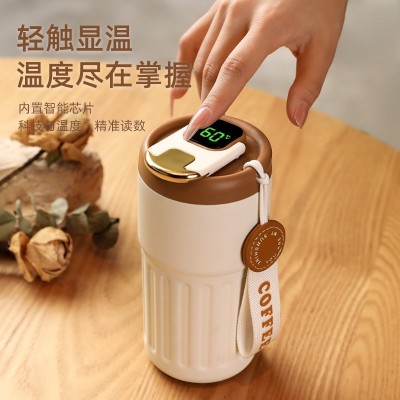 不锈钢咖啡杯便携智能测温高颜值316不锈钢保温杯咖啡随行杯图2