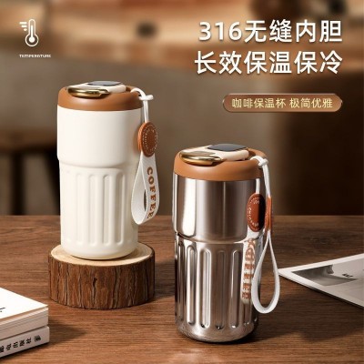 显温咖啡保温杯316不锈钢车载杯高颜值智能水杯 企业礼品杯子印字图2