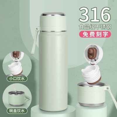 316不锈钢保温杯高颜值学生水杯潮流提手户外水壶礼品杯子印LOGO图2