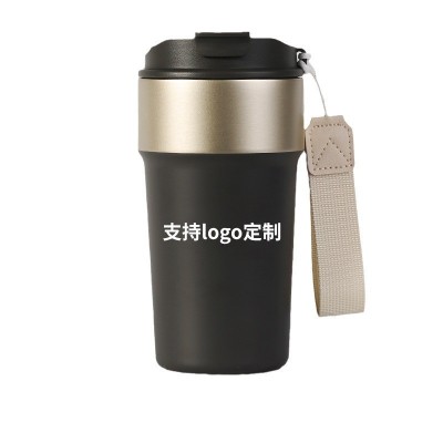 拿铁保温杯女316L加厚不锈钢杯家用大容量咖啡杯简约吸管 杯子真空图4