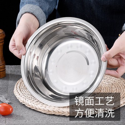 不锈钢汤盆搅拌盆汤碗打蛋盆厨房洗菜盆加厚商用食堂可激光刻字图3
