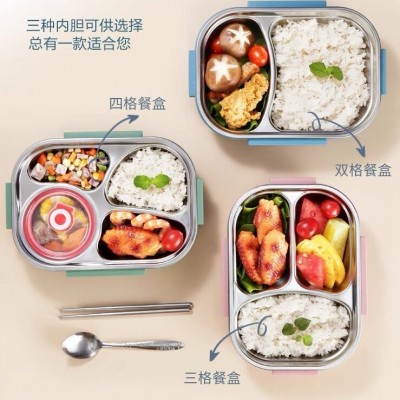 饭盒316不锈钢中号大号大容量学生上班族大分格加深加厚保温餐盒图4