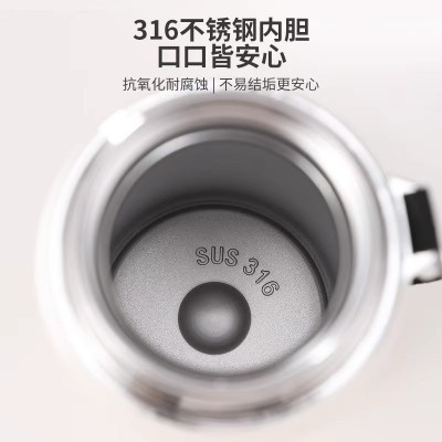 大容量316不锈钢真空保温杯户外便携随手杯车载提绳水杯太阳壶图2