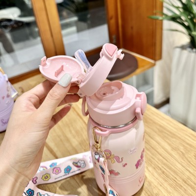 小马宝莉316不锈钢保温杯 高颜值卡通可爱卡通网红双饮吸管水杯子图3