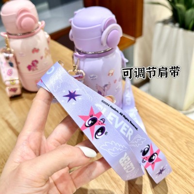 小马宝莉316不锈钢保温杯 高颜值卡通可爱卡通网红双饮吸管水杯子图2