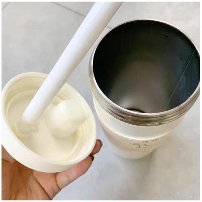 大容量珍奶杯粗吸管不锈钢水杯750ml保温杯 带可爱杯套吸珍珠随行图4