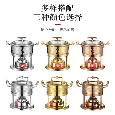 304不锈钢小火锅的锅一人一锅酒精炉火锅炉自助餐厅涮锅商用户外图2