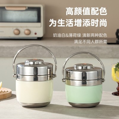 食品级真空饭桶提锅304不锈钢家用多层防漏密封便携便当提桶批发图3
