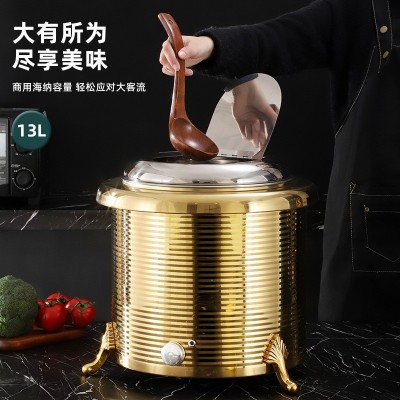 批发13L暖汤煲 不锈钢加厚家用大容量保温汤锅酒店厨房用恒温汤锅图2
