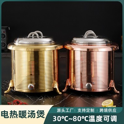 批发13L暖汤煲 不锈钢加厚家用大容量保温汤锅酒店厨房用恒温汤锅图1