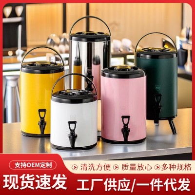 不锈钢加厚奶茶保温桶商用三层开水豆浆保温冷藏桶家用奶茶桶批发图3