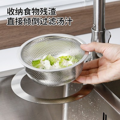 天鹅沥水篮不锈钢厨房水槽水龙头挂式免打孔家用创意多功能过滤网图3