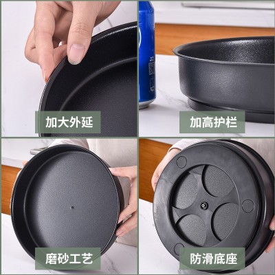 不锈钢厨房旋转置物架调味品调料架多功能卫浴台面化妆品收纳盒图3