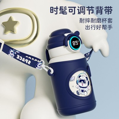 智能儿童保温杯316不锈钢一盖双饮高颜值女水杯学生上学专用水壶图3