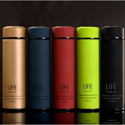 新款304不锈钢保温杯life橡胶漆磨砂真空直身商务礼品水杯子图1
